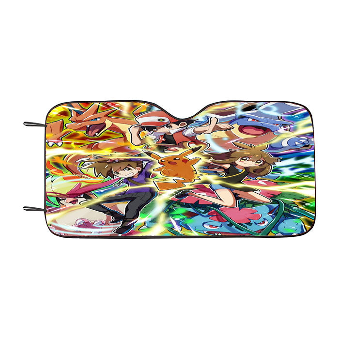 Pokemon Charizard And Ash Red Car Auto Sun Shade Windshield Cover