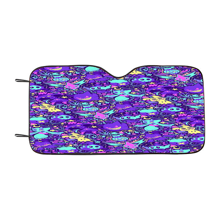 Pokemon Creepy Ghost Lavender Town Myth Car Auto Sun Shade Windshield Cover