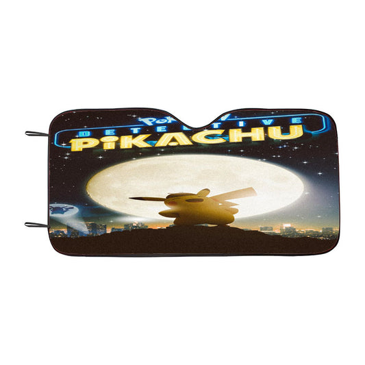 Pokemon Detective Pikachu Art Car Auto Sun Shade Windshield Cover