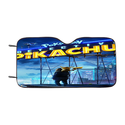 Pokemon Detective Pikachu City  Car Auto Sun Shade Windshield Cover