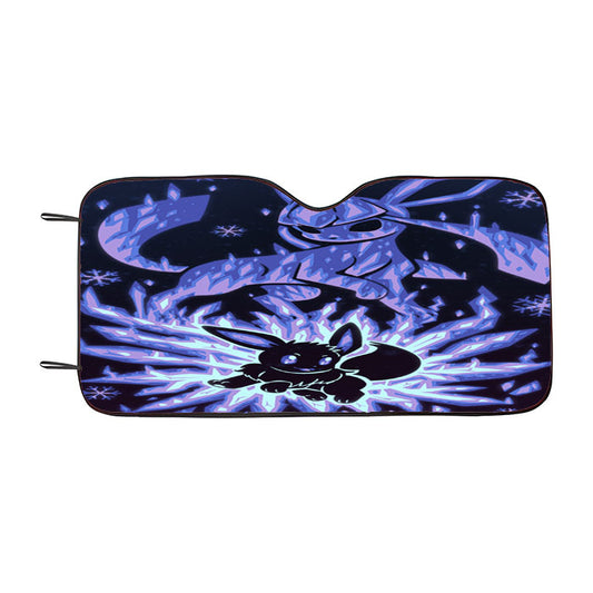 Pokemon Evolution Eevee To Glaceon Car Auto Sun Shade Windshield Cover