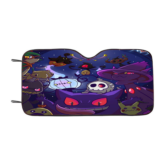 Pokemon Gengar And Friends Car Auto Sun Shade Windshield Cover