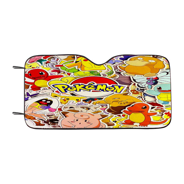 Pokemon Pikachu And All Friends Sticker Wallpaper Car Auto Sun Shade Windshield Cover