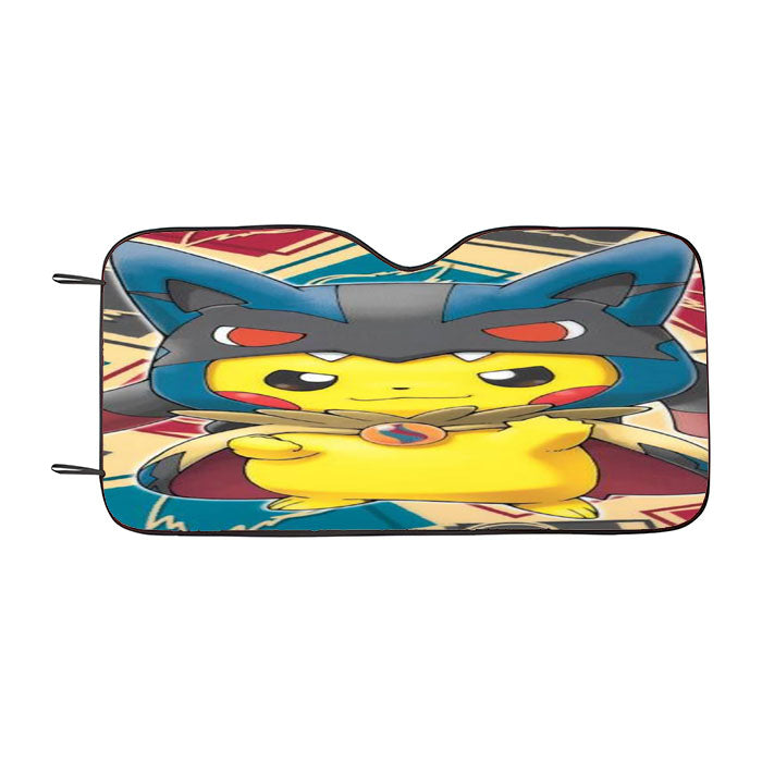 Pokemon Pikachu Funny With Costume Car Auto Sun Shade Windshield Cover