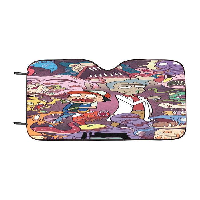 Pokemon Ricky Morti Style Car Auto Sun Shade Windshield Cover