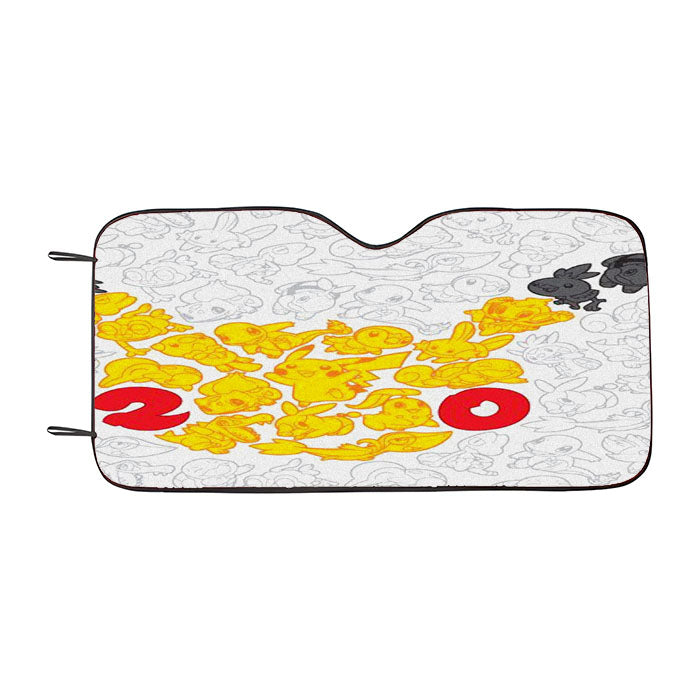 Pokemon Yellow Pikachu Pattern Car Auto Sun Shade Windshield Cover