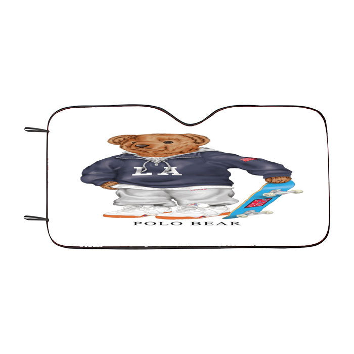 Polo Bear Skateboarding Car Auto Sun Shade Windshield Cover