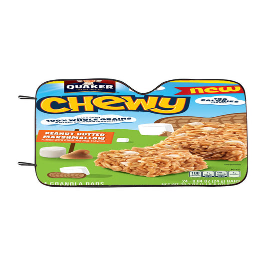 Quaker Chewy Granola Bars Peanut Butter Marshmallow Car Auto Sun Shade Windshield Cover