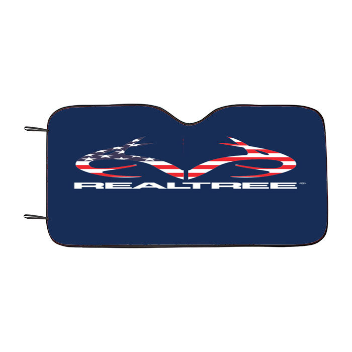 Realtree American Flag Car Auto Sun Shade Windshield Cover