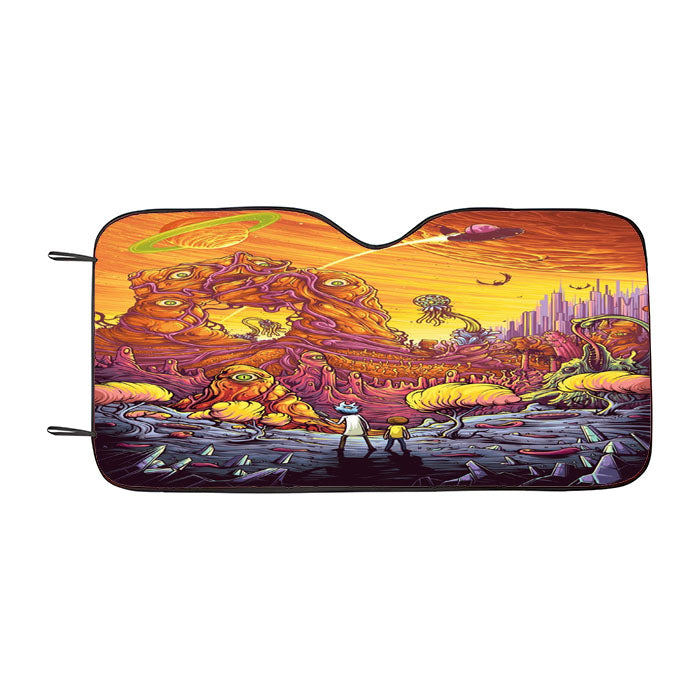 Rick And Morty Dirty Planet Car Auto Sun Shade Windshield Cover