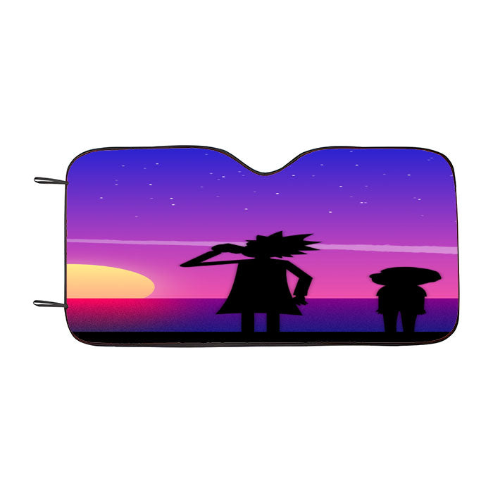 Rick And Morty Looking Sunset Car Auto Sun Shade Windshield Cover
