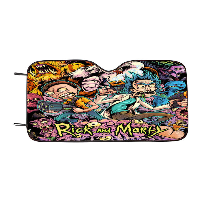 Rick And Morty Monster Hunter Car Auto Sun Shade Windshield Cover