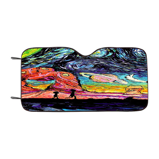 Rick And Morty Starry Night Car Auto Sun Shade Windshield Cover