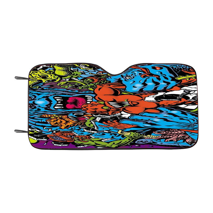 Santa Cruz Skateboard Art Car Auto Sun Shade Windshield Cover