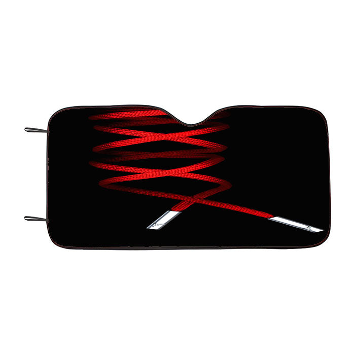 Shoelace Jordan Red Car Auto Sun Shade Windshield Cover