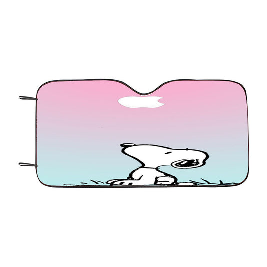 Snoopy Gradient Pink Mint Car Auto Sun Shade Windshield Cover