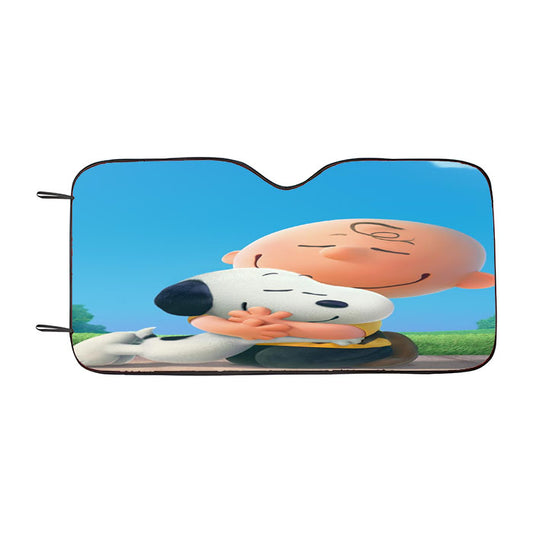 Snoopy Hug Charlie Brown Car Auto Sun Shade Windshield Cover