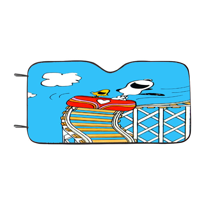 Snoopy Rollercoaster Car Auto Sun Shade Windshield Cover