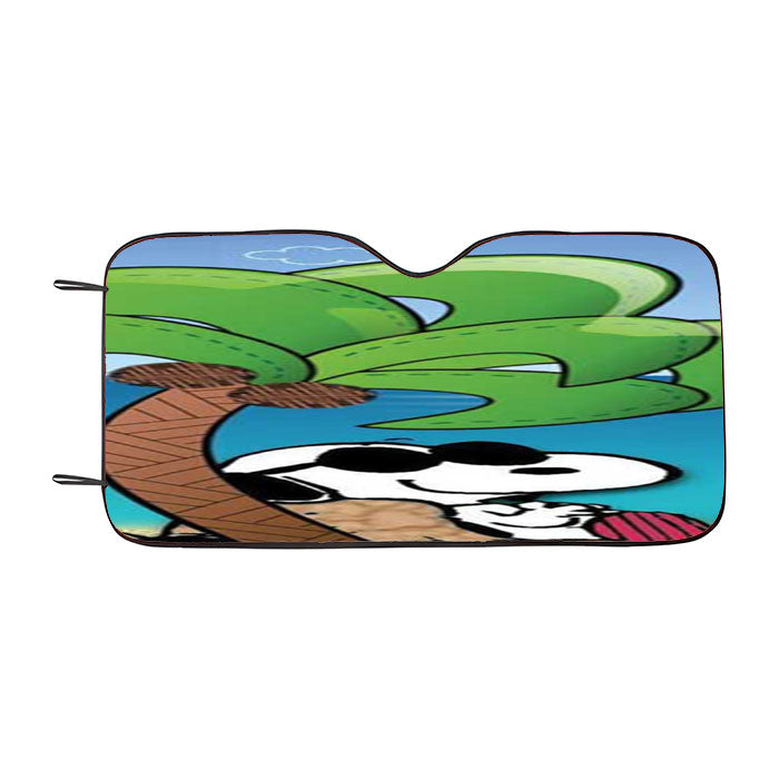 Snoopy Under Palm Tree Car Auto Sun Shade Windshield Cover