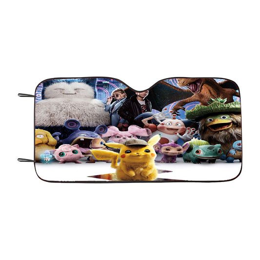 Snorlax Charizard Pokemon Detective Pikachu Car Auto Sun Shade Windshield Cover