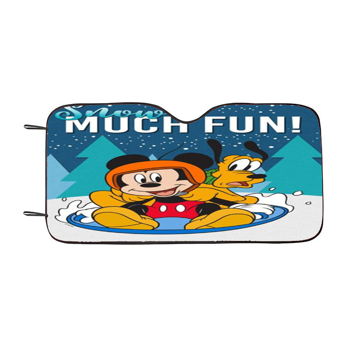 Snow Much Fun Mickey Car Auto Sun Shade Windshield Cover
