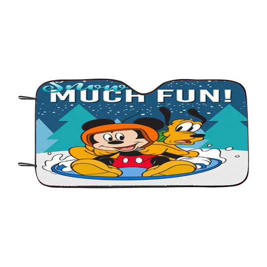 Snow Much Fun Mickey Car Auto Sun Shade Windshield Cover