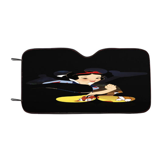 Snow White X Mickey Silhouette Car Auto Sun Shade Windshield Cover