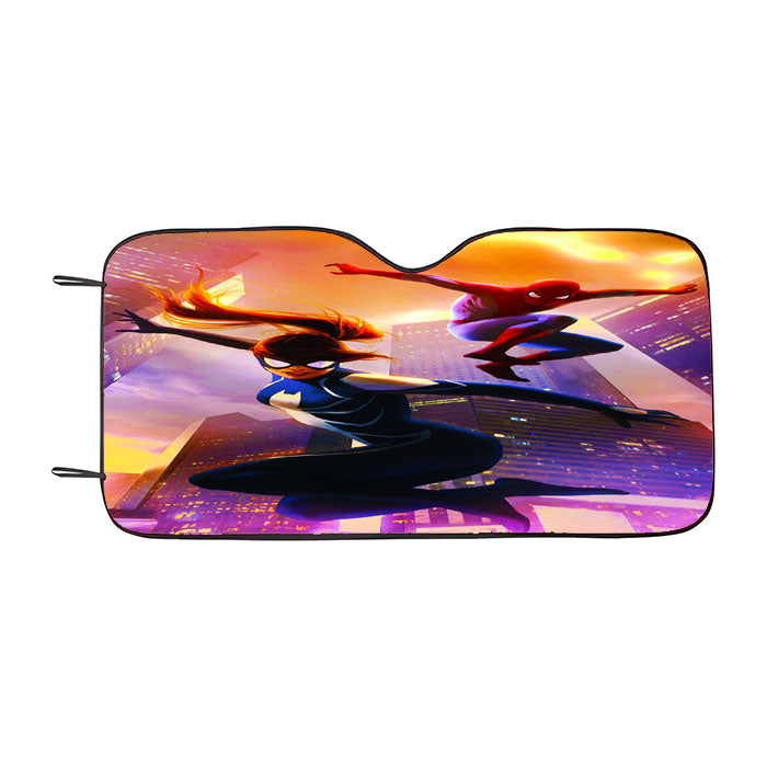 Spider Man And Spider Girl Car Auto Sun Shade Windshield Cover