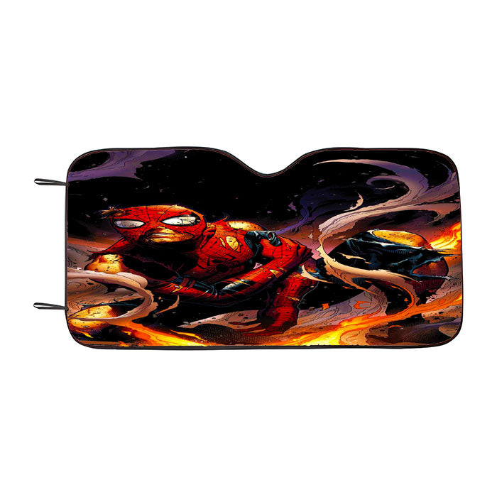 Spider Man Battle Damaged Car Auto Sun Shade Windshield Cover