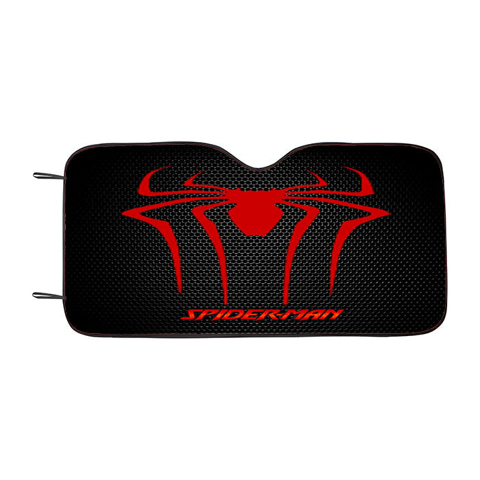 Spider Man Black Carbon Logo Car Auto Sun Shade Windshield Cover