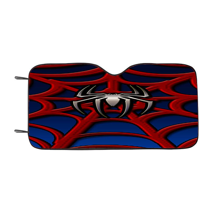 Spider Man Silver Logo Car Auto Sun Shade Windshield Cover