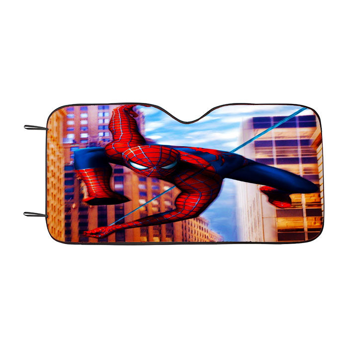 Spider Man Web Action Car Auto Sun Shade Windshield Cover