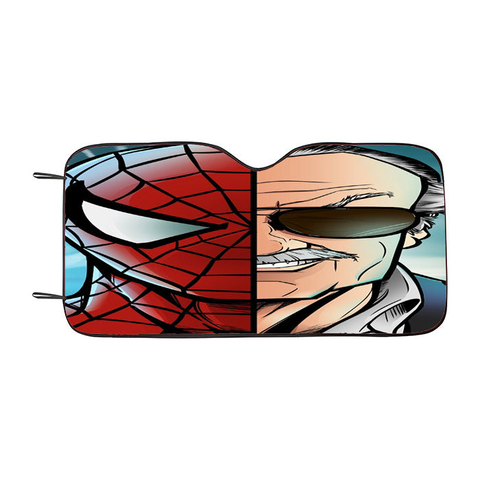 Stan Lee Vs Spider Man Car Auto Sun Shade Windshield Cover