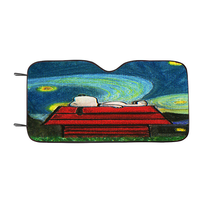 Starry Night Snoopy Car Auto Sun Shade Windshield Cover