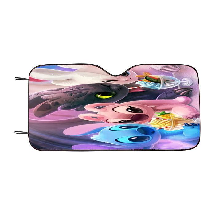 Stitch And Night Fury Double Date Car Auto Sun Shade Windshield Cover