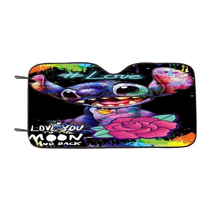 Stitch Love To The Moon And Back Car Auto Sun Shade Windshield Cover