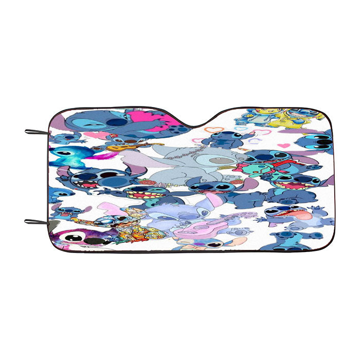 Stitch Ohana Collage Car Auto Sun Shade Windshield Cover