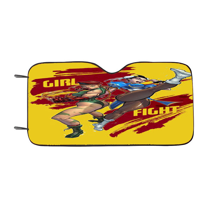 Street Fighter Girl Car Auto Sun Shade Windshield Cover