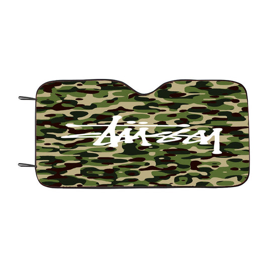 Stussy Bape Camouflage Green Car Auto Sun Shade Windshield Cover