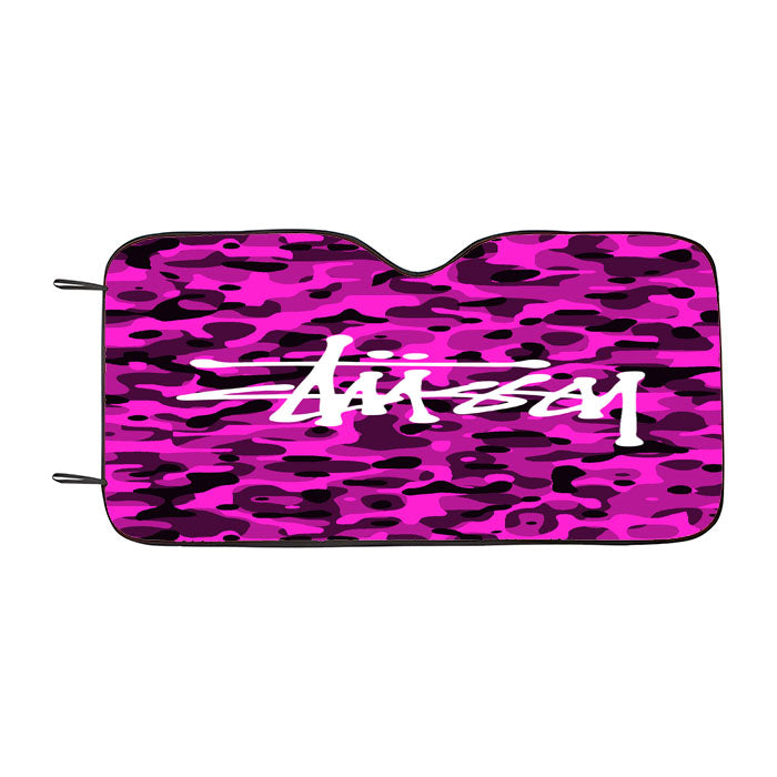 Stussy Bape Camouflage Purple Car Auto Sun Shade Windshield Cover