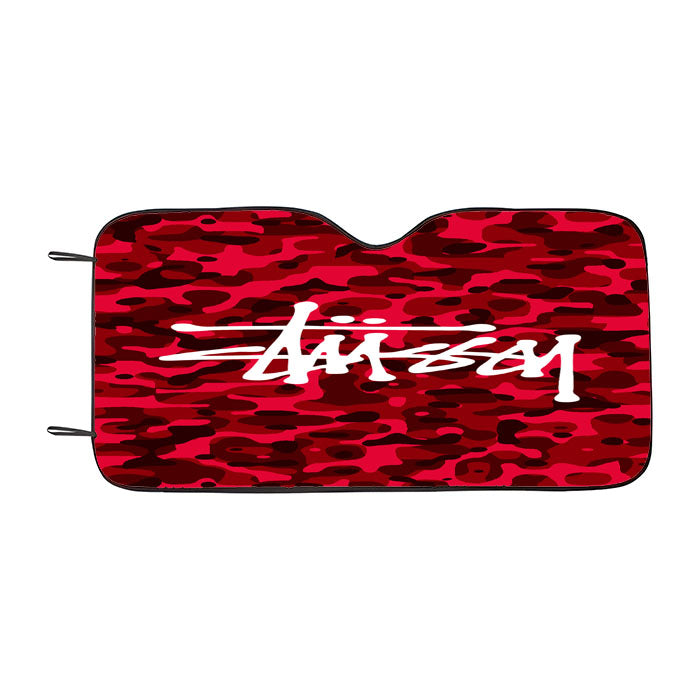 Stussy Bape Camouflage Red Car Auto Sun Shade Windshield Cover