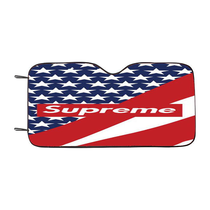 Supreme American Flag Car Auto Sun Shade Windshield Cover