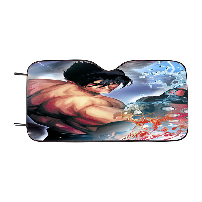 Tekken X Street Fighter Jin Kazama Car Auto Sun Shade Windshield Cover