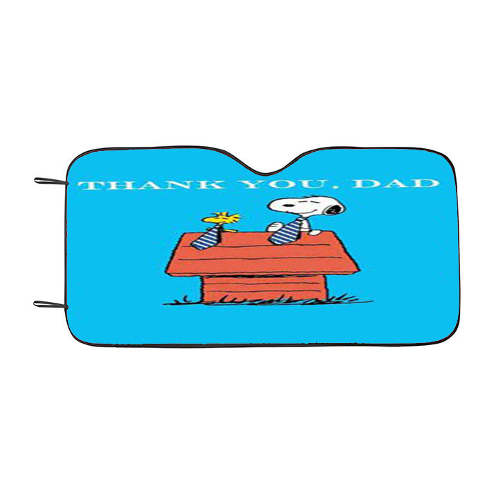 Thank You Dad Snoopy Car Auto Sun Shade Windshield Cover