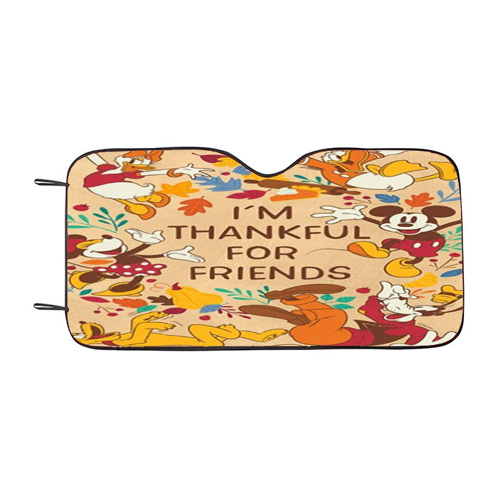 Thankful For Friends Mickey And The Gang Car Auto Sun Shade Windshield Cover