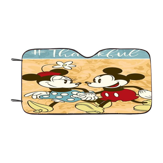 Thankful Mickey & Minnie Car Auto Sun Shade Windshield Cover