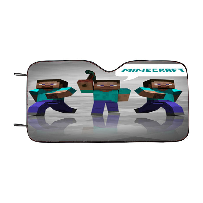 Three Minecraft Game Car Auto Sun Shade Windshield Cover