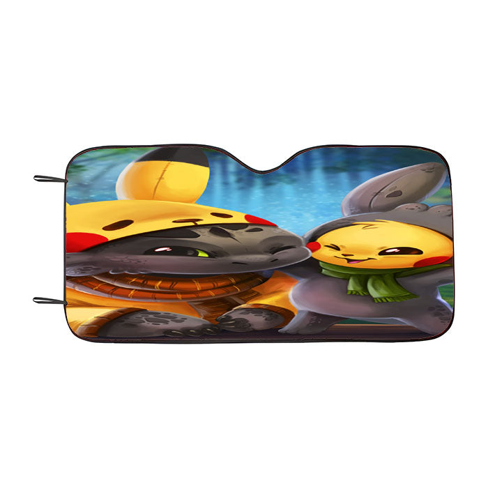 Toothless Night Fury Pikachu Car Auto Sun Shade Windshield Cover