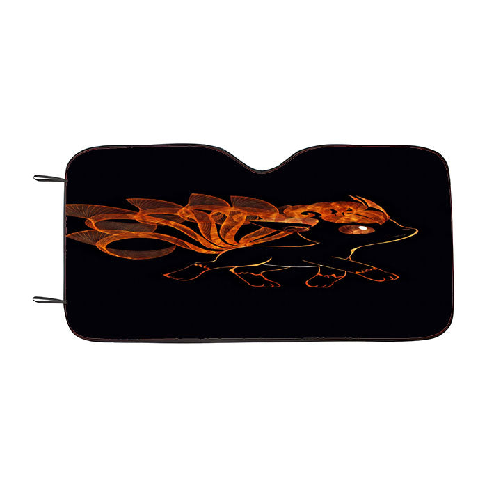 Vulpix Pokemon Line Art On Black Car Auto Sun Shade Windshield Cover