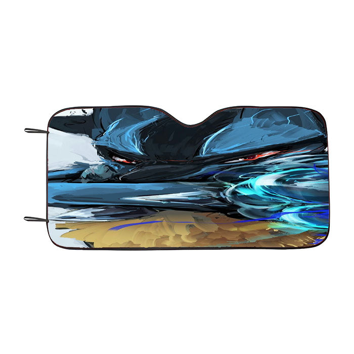 Watercolor Art Pokemon Lucario Aura Sphere Car Auto Sun Shade Windshield Cover